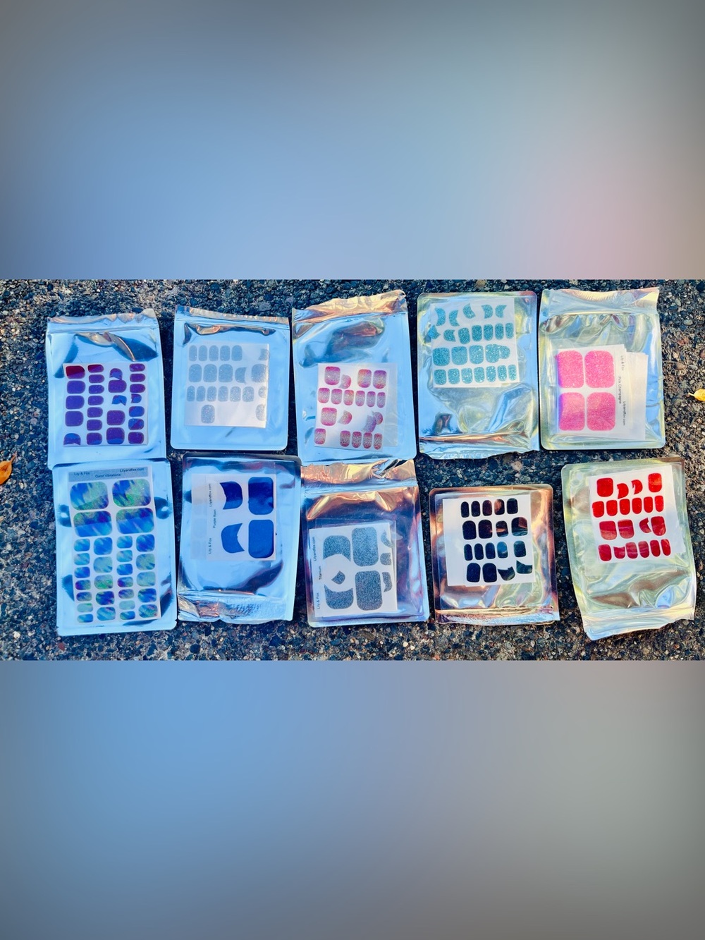 Lily & Fox Glitter Pedicure Wraps Variety Pack - Multicolor